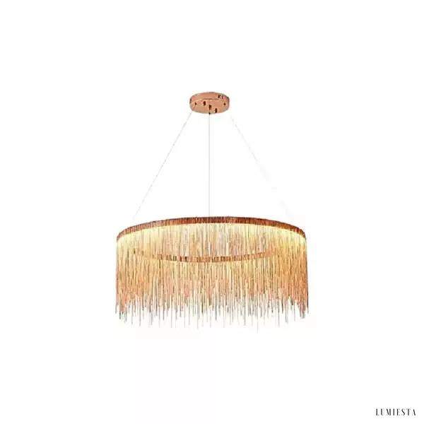 Nowoczesny żyrandol z łańcuchami aluminiowymi do salonu