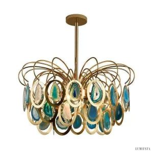 Luksusowa lampa wisząca z agatowymi akcentami