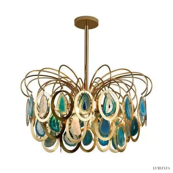 Luksusowa lampa wisząca z agatowymi akcentami