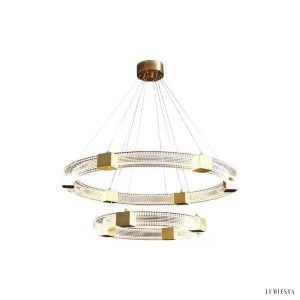Lampa wisząca LED w kształcie równoległych pierścieni
