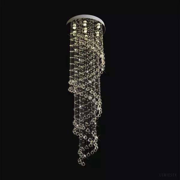 Luksusowa lampa wisząca kryształowa w stylu rotacyjnym