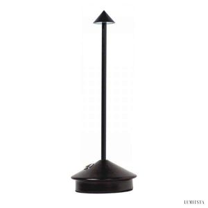 Nowoczesna lampa stołowa LED z akumulatorem w kształcie stożka
