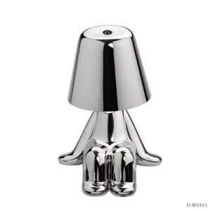 Innowacyjna lampa Thinker w kształcie postaci złotej lub chromowanej