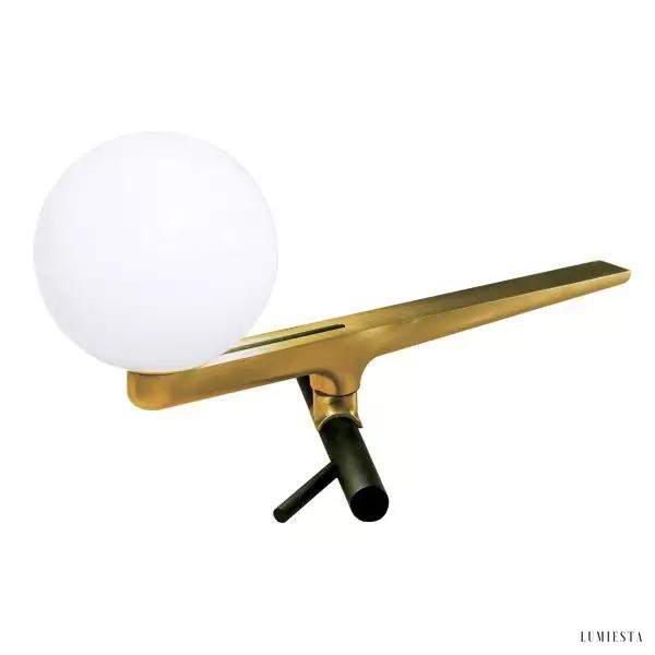 Lampa stołowa Yanzi kula na podstawie z mosiądzu