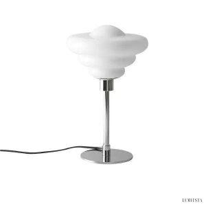 Lampa stołowa w stylu nordyckim z szklanym kloszem