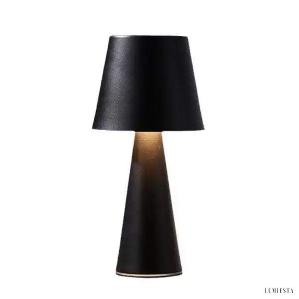 Nowoczesna lampka stołowa z metalicznym wykończeniem i ściemnianiem