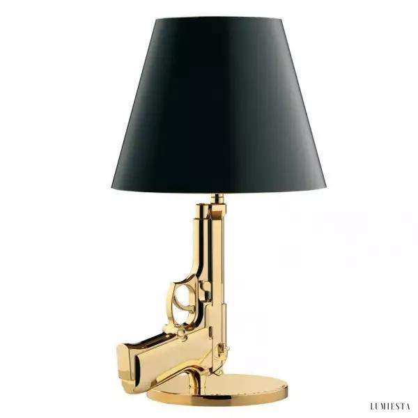 Lampa biurkowa w kształcie broni metalowa elegancka