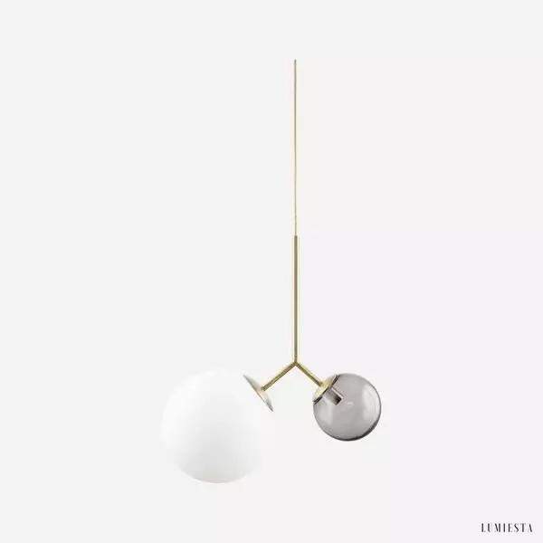 Lampa wisząca Twice w asymetrycznym stylu z kulami