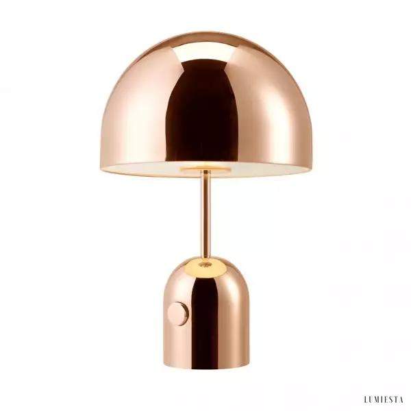 Lampa stołowa w kształcie dzwonu z lustrzanym wykończeniem