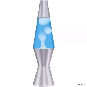 Lampa lawowa klasyczna z metalowym wykończeniem niebieska