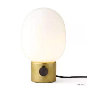 Lampa stołowa JWDA z opalowym kloszem w nowoczesnym stylu