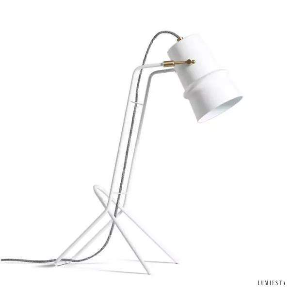 Nordycka lampa stołowa metalowa w białym stylu
