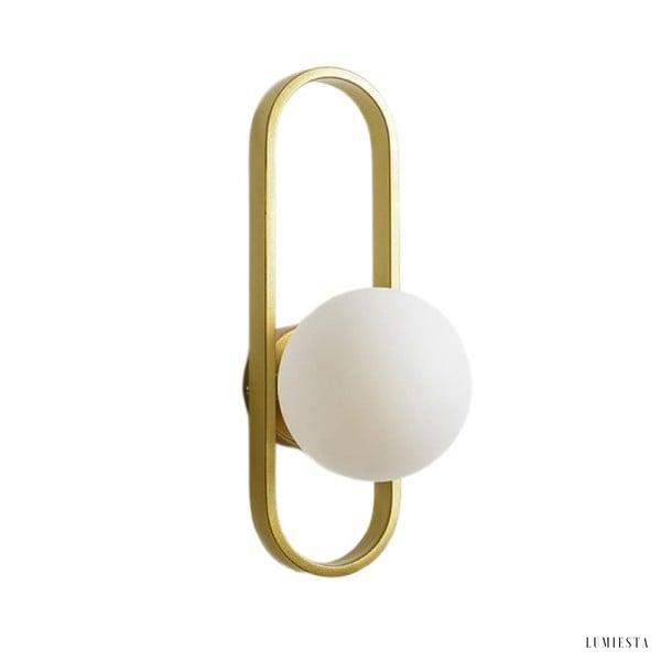 Lampa ścienna w stylu nordyckim z okrągłym kloszem szklanym