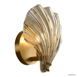 Coque - kinkiet szklany w stylu włoskim w kształcie muszli, 2 warianty, 20x22cm
