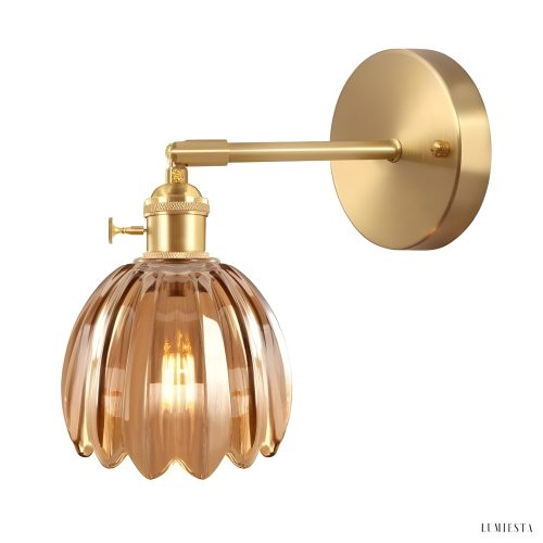 Tulip - kinkiet w stylu vintage z kloszem tulipanowym 12×16 cm