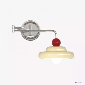 Lampa ścienna z ruchomym ramieniem w kolorze kremowym