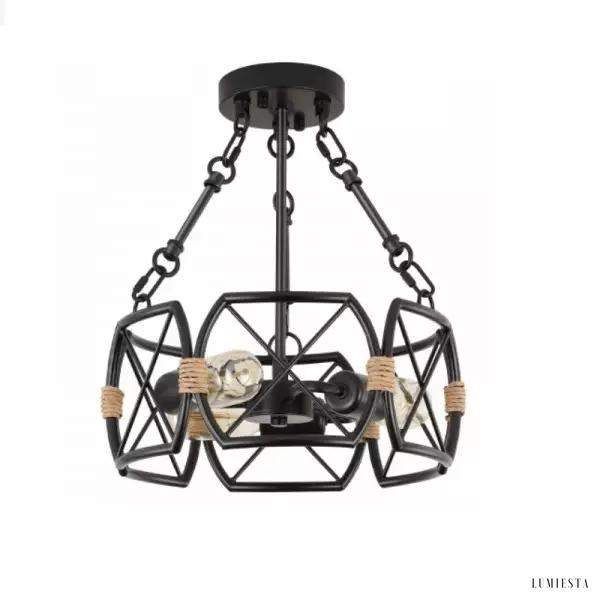 Metalowa lampa sufitowa w stylu retro industrialnym