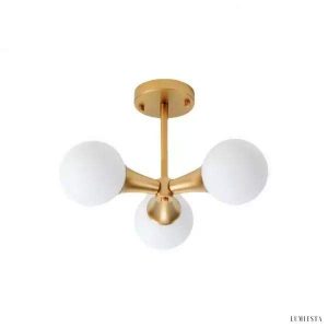 Lampa sufitowa metalowa w stylu Mid Century z globami