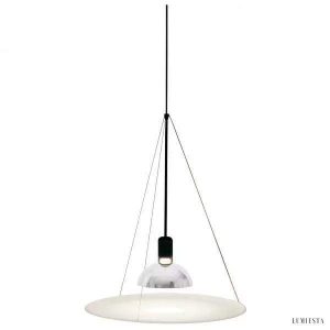 Lampa wisząca Frisbi stylowa okrągła 60 cm czarna nikiel