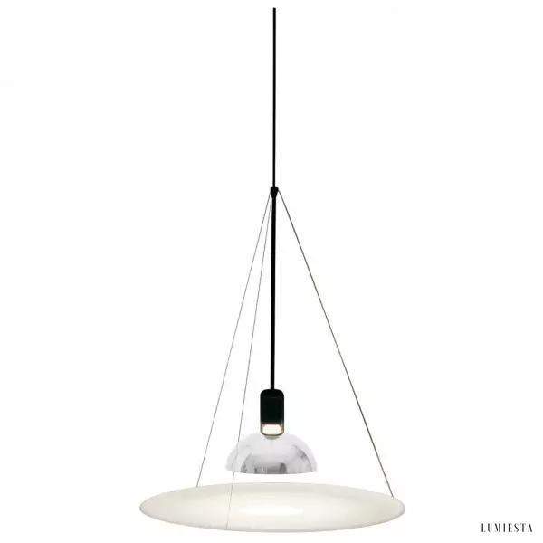 Lampa wisząca Frisbi stylowa okrągła 60 cm czarna nikiel