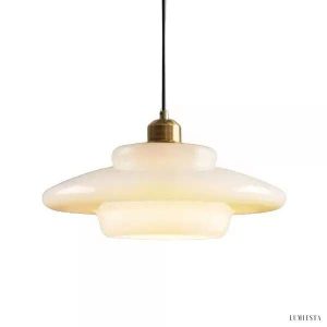 Lampa wisząca szklana mleczna w stylu retro Art Decor, Ø28/30/32cm, 1-punktowa