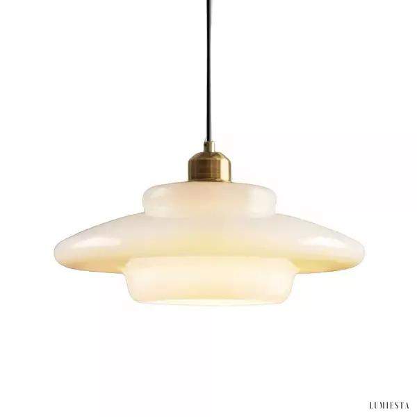 Lampa wisząca szklana mleczna w stylu retro Art Decor, Ø28/30/32cm, 1-punktowa