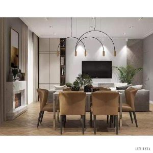 Lampa wisząca Min elegancka z łukowymi ramionami LED