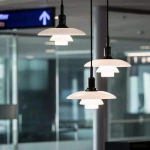 Poria - Duńska metalowa lampa wisząca wielowarstwowa dyskowa, 1-punktowa, Ø28cm