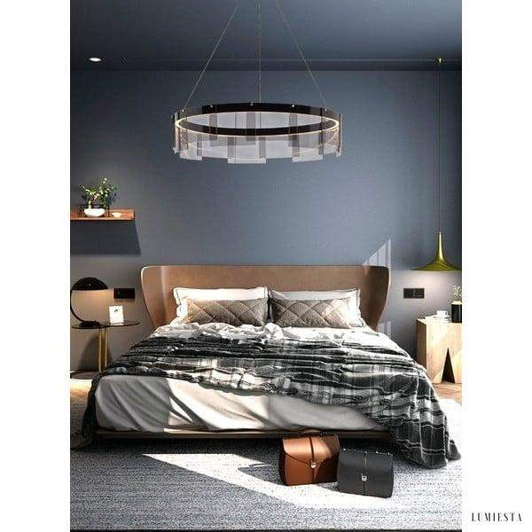 Nowoczesna lampa wisząca Sangium LED z szklanym kloszem