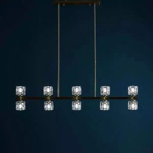 Lampa wisząca kryształowa w stylu minimalistycznym złota