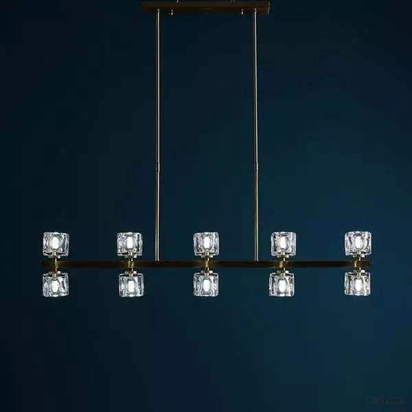 Lampa wisząca kryształowa w stylu minimalistycznym złota