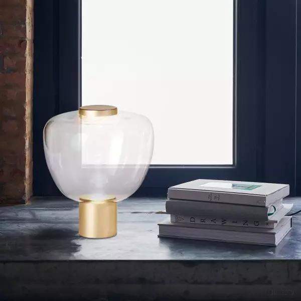 Lampka stołowa RIFLESSO szklana w kształcie bąbelka