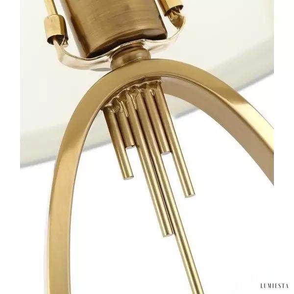 Metalowa lampa stołowa w stylu nowoczesnym z białym abażurem