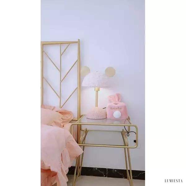 Lampka stołowa Minos z terazzo w stylu lat 70 z metalowymi akcentami