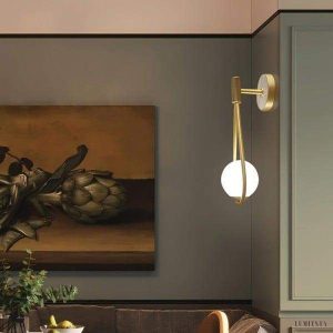 Lampa ścienna w kształcie kropli gwiazdy lub rogów mosiężna