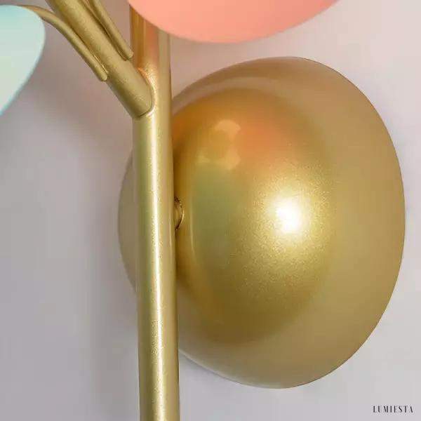 Kolorowa lampa ścienna w kształcie globu z liśćmi