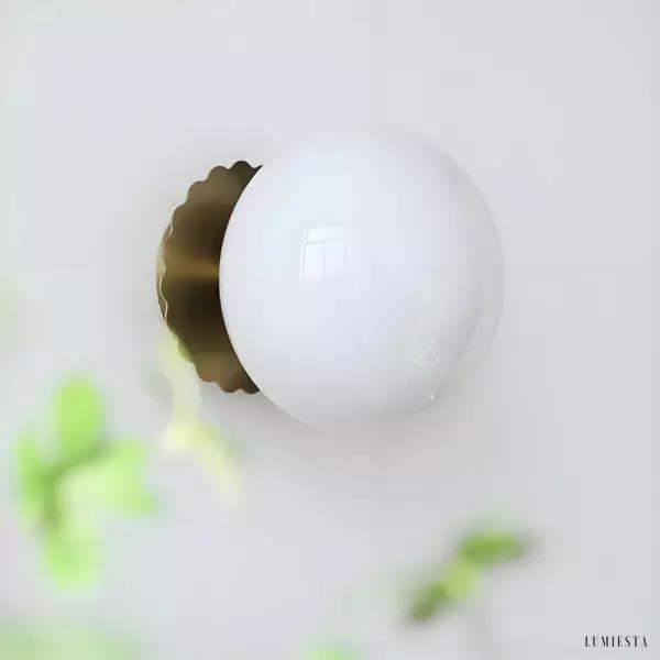 Lampa ścienna kulista ze szkła w stylu Bauhaus