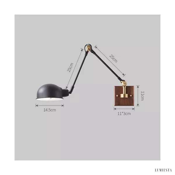 Lampa ścienna w stylu japońskim z regulowanym ramieniem