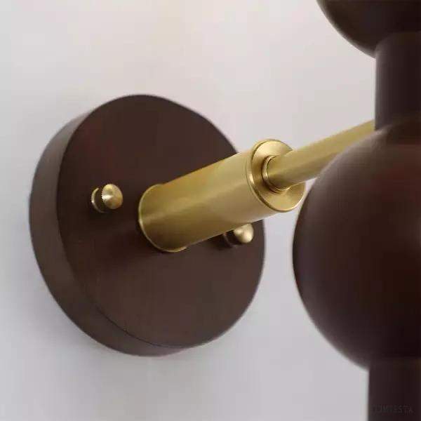 Lampa ścienna w kształcie gourd z drewna styl rustykalny