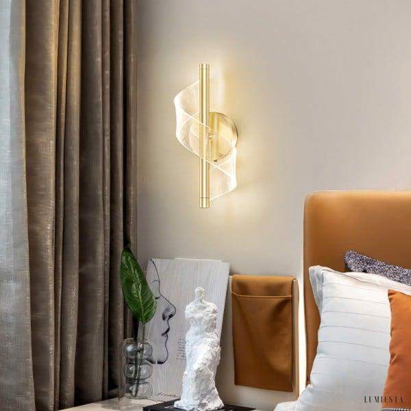 Nowoczesna lampka ścienna LED Spiral z luksusowymi krzywymi
