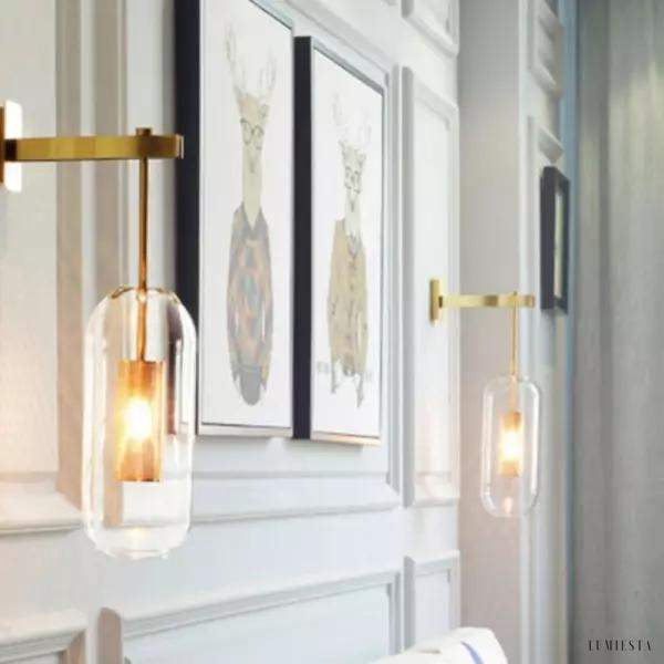 Lampa ścienna Vadim minimalistyczna z szklanym kloszem