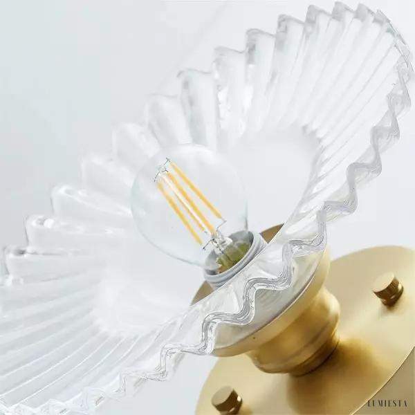 Lampka sufitowa w stylu vintage z zielonym szkłem