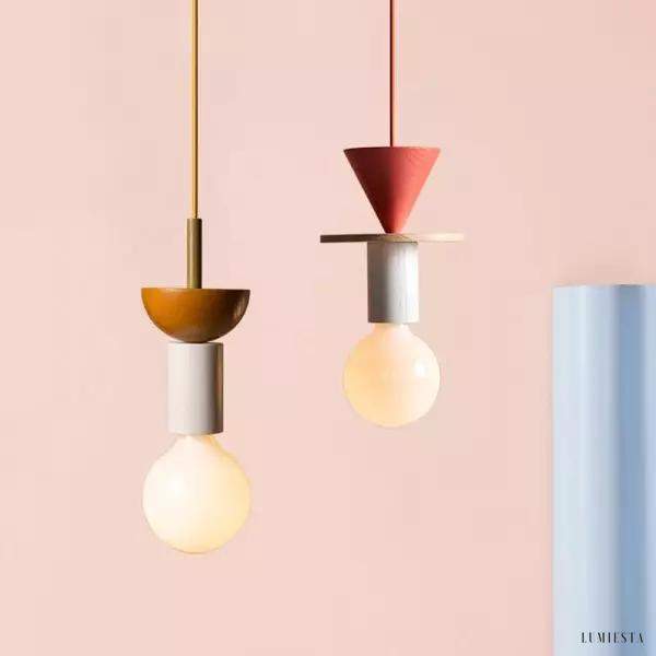 Kolorowa Lampa Wisząca Junit Drewniane Kształty