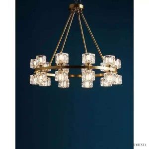 Lampa wisząca kryształowa w stylu minimalistycznym złota