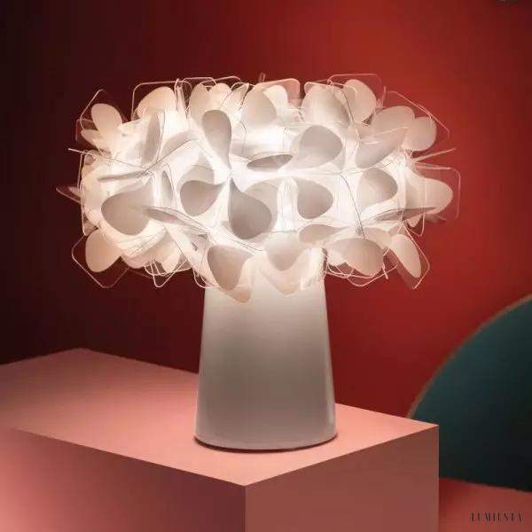 Lampa stołowa Slamp Clizia w kształcie kwiatów biała