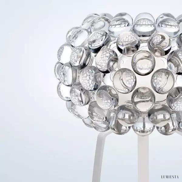 Lampa stołowa Caboche w stylu glamour z przezroczystym kloszem