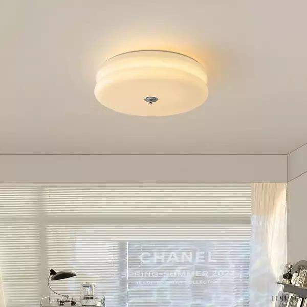 Lampa sufitowa w stylu Art Deco, biały/kremowy, platfon Ø32/40cm