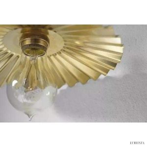 Mosiężna Lampa Wisząca Parasol w stylu rustykalnym