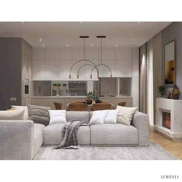 Lampa wisząca Min elegancka z łukowymi ramionami LED