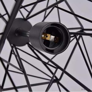 Wisząca lampa z klatką w stylu retro